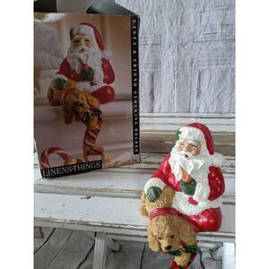 Linens n things Santa stocking holder dog‎ puppy Xm